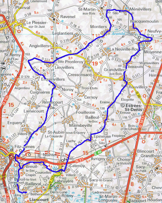 Cyclo de Bailleval - Parcours de 70 km du 246 juillet 2026