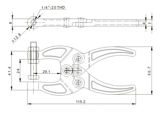 Drawing / Dimensions toggle pliers CH-50350