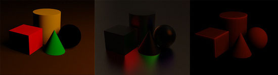 Rendering split into diffuse, specular and subsurface scattering
