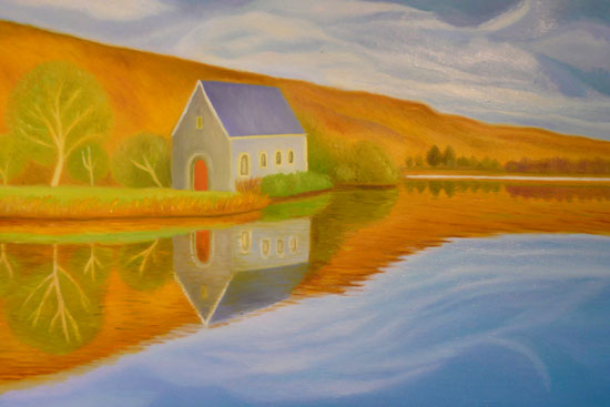 A house in the Octoberlight 40x60cm 