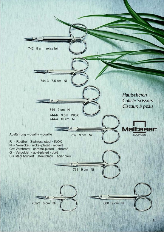 Malteser Katalogseite 1 mit Hautscheren / Cuticle Scissors / Ciseaux à  peau