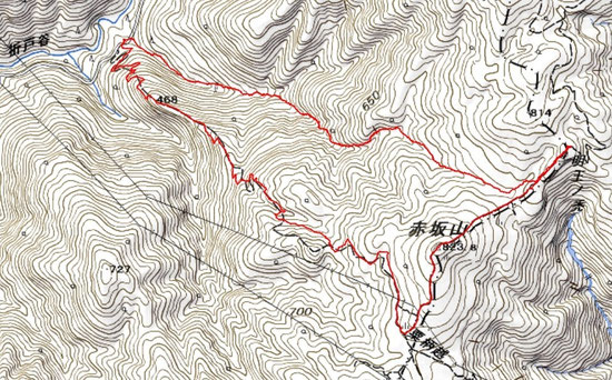 耳川うつろ谷ルート図