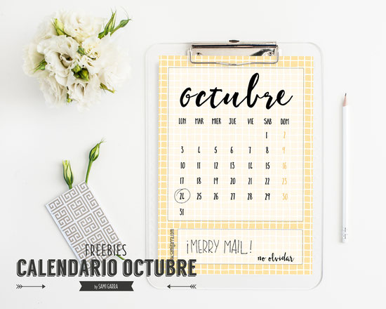 Freebies de calendario: OCTUBRE by Sami Garra