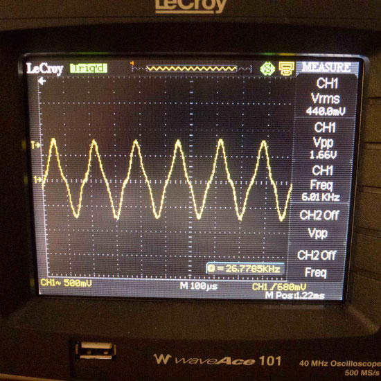 hi freq crossover distortion on triangular wave