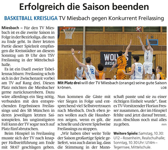Artikel im Miesbacher Merkur am 17. April 2026 - Zum Vergrößern klicken