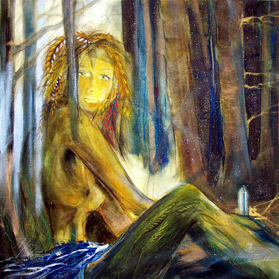 Wandbild Mutter Erde Leinwandbild, gemalt von Jopie