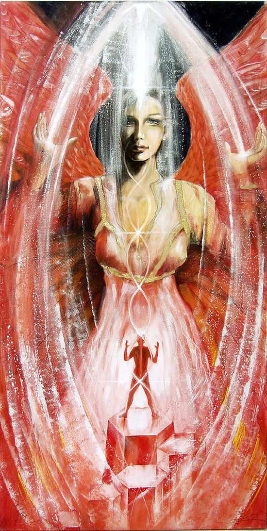 Wandbild Engel Meditationsbilder, Seraphim Kristallengel, Lichttor zur Macht Gottes, Leinwandbilder, Kunstdrucke
