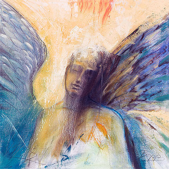 Wandbild Meditationsbilder gemalt, Engel der Stille, spirituelle Leinwandbilder, Poster, Kunstdrucke Jopie