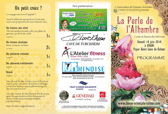 Recto du programme de notre spectacle 2014 par Fanny M., danseuse - Reproduction interdite