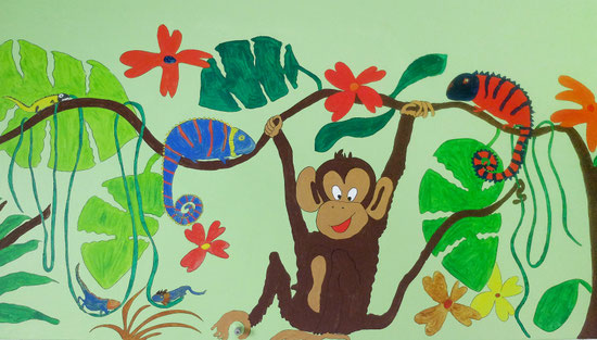 Bunte und lebendige Bilder wurden unter der Regie des Fördervereins gemalt