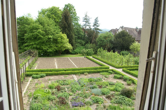 Blick vom Zimmer auf dem Klostergarten