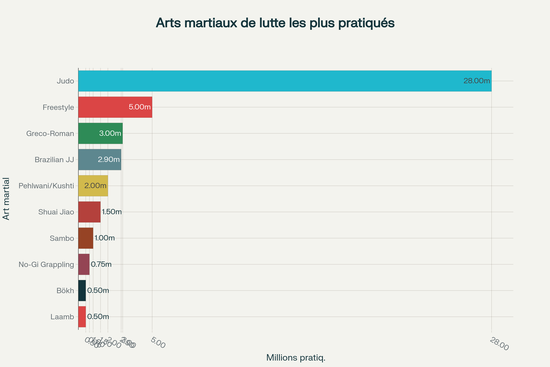 Les 10 arts martiaux de lutte les plus pratiqués mondialement