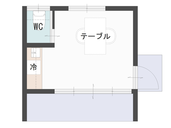 ネイルサロンタイプの小屋の平面図