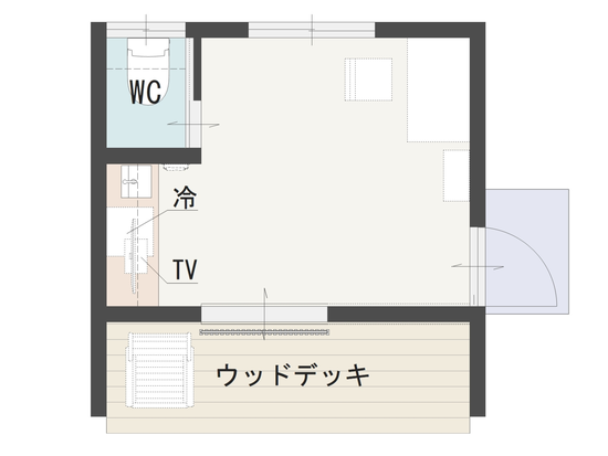 書斎タイプの小屋の平面図