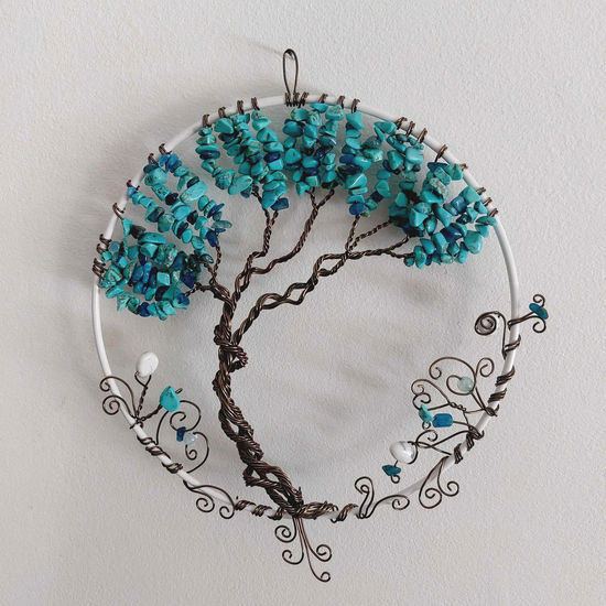 Arbre de vie turquoises, apatites, amazonites et howlite  fait main l' Arche de Jessica
