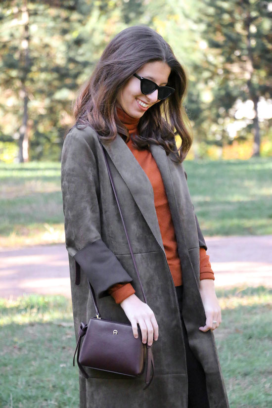 By Carmen Schubert Zara Wildleder Mantel Aigner Tasche