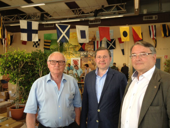 Avec Bernard Gourbin, commissaire du Salon, et Jean-Philippe Deflorenne, organisateur, le 3 Août