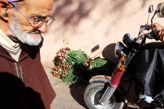 motorbike at the market in Marrakesh