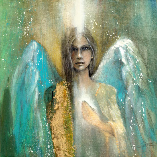 Wandbild Engelbild, Engel der Selbsterkenntnis, Leinwandbild #Engel #selbsterkenntnis #jopie