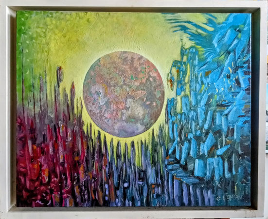 PAX. Série Nouvelle Terre. Acrylique 60 x 50 cm. Disponible. 600€.
