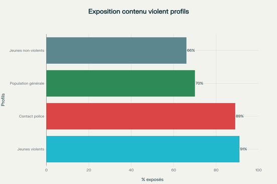 Corrélation entre profils de vulnérabilité et exposition au contenu violent en ligne chez les adolescents