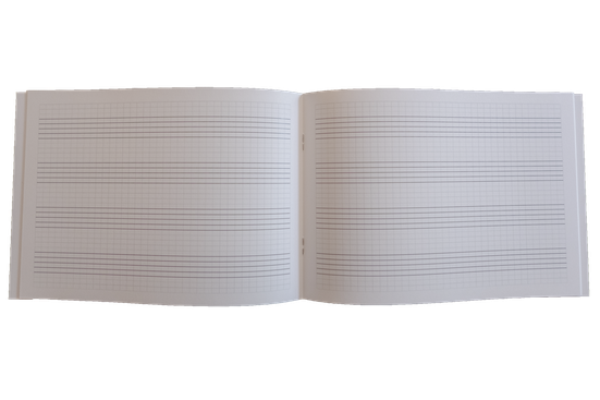 KINDERNOTEN HEFT mit extra grossen Notenlinien | A5 quer 14.8 X 21.0 cm | 32 Seiten