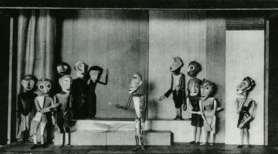 Gustav Weidanz, Lili Schultz u. a., Marionetten zu Shakespeares „Die Komödie der Irrungen“, 1926/27, Foto: Archiv Burg Giebichenstein