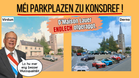 D’Maison Lauer stoung am Wee Geschicht stéiert beim Parken Si stoung do. Zanter 250 Joer.
