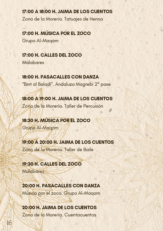 Programa de las Jornadas de Cultura Islamica de Almonaster la Real