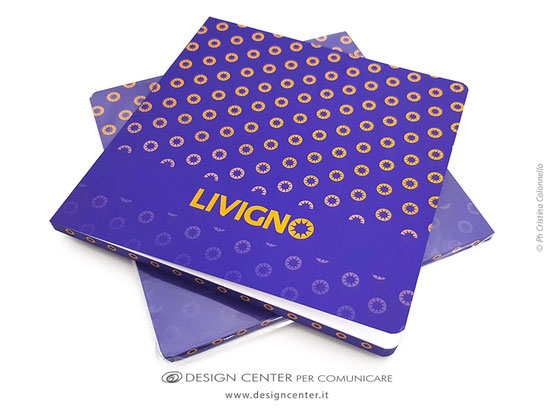 Taccuino, Quaderno copertine personalizzate bordi fogli stampati quadricromia logo cliente Livigno