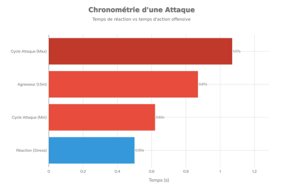 Analyse chronométrique des contraintes temporelles lors d'une agression à l'arme blanche, basée sur les données du rapport Kragma