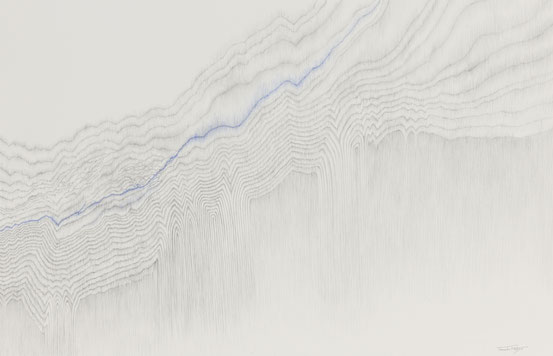 34「Drawing_Traces of Time_1」鉛筆、アルシュ紙、色鉛筆　27 x 42cm