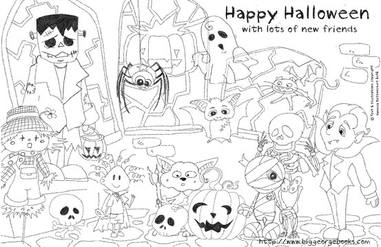Halloween monsters vocabulary free worksheet download ESL learning english children's activity write halloween monsters