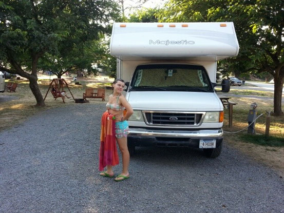 unserem Campingplatz für die nächsten zwei Tage gebracht hat.