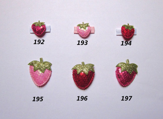 Haarspange mit Erdbeeren Applikation für Mädchen