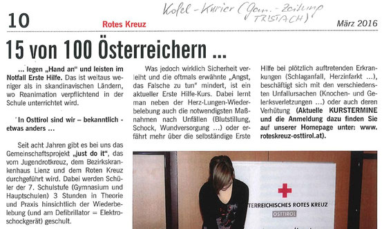 Bericht Kofl Kurier Tristach März 2016