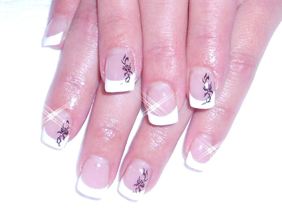 weißes French mit Stamping