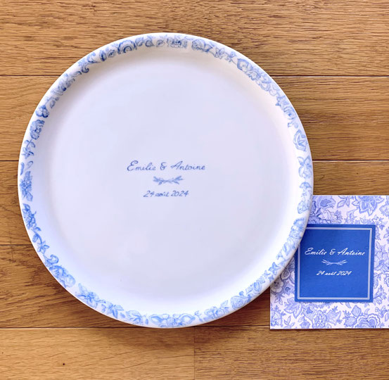 Plat à tarte Reproduction d'un faire-part