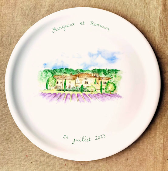Plat à tarte Reproduction lieu de réception d'un mariage