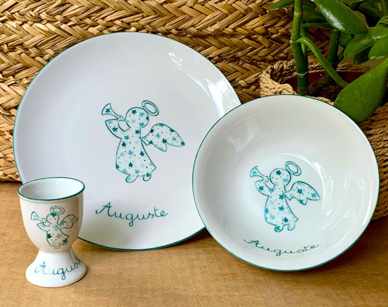 Ensemble Ange et étoiles vert