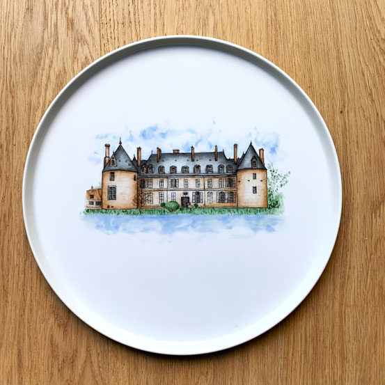 Plat à tarte Reproduction d'un château