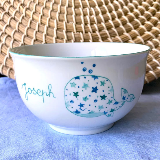Bol Baleine et étoiles Turquoise