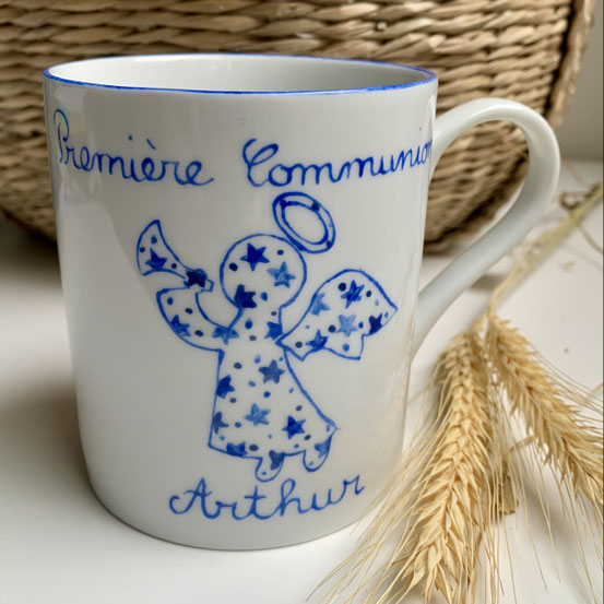Mug Ange et étoiles bleu