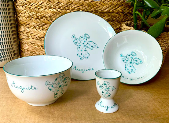 Ensemble Ange et étoiles Vert  4 articles