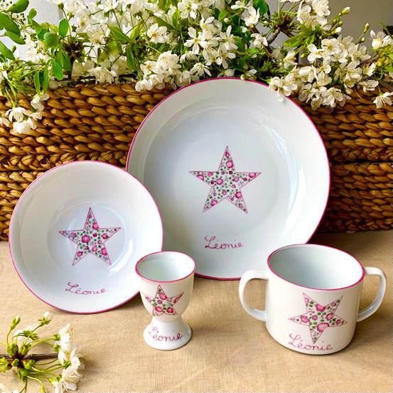 Ensemble Etoile liberty Rose 4 articles