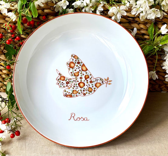 Assiette creuse Colombe Liberty Terracotta