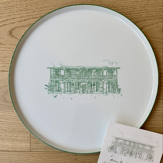 Reproduction d'une maison en monochrome Vert