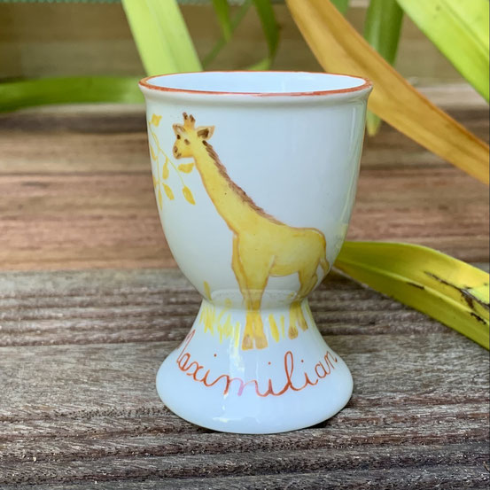 Coquetier girafe unie jaune