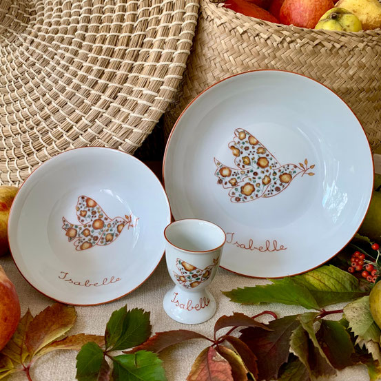 Ensemble Colombe liberty Vert Terracotta 3 articles 