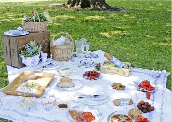 Picknick Party Party Porcelain Talking Tables blau blau-weiss